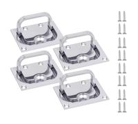Pyntrax Maniglia di sollevamento a filo in acciaio inossidabile 316 e tirante per porta da incasso con viti di montaggio per maniglia del portello della barca, pavimento, cassetta degli attrezzi e