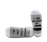 PYOUL - 1 paio di calzini con treno per amanti del treno, con scritta "I'm Not Really Listening I am Dreaming" Dreaming Treno 1 paio Taglia unica