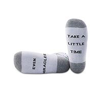PYOUL 1 paio di calzini per bambini FIV/IUI Rainbow Fertility Journey Transfer calzini Anche Miracoli Take a Little Time Calzini in vitro regalo Take a Little Time 1 paio M