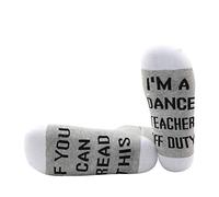 PYOUL 1 paio di calzini per insegnanti di danza danza e pensionamento, regalo per insegnanti di pensionamento Dance Teacher Off Duty 1 paio M