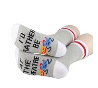 PYOUL 1 paio di calzini teatrali con scritta in inglese "I'd Rather Be At The Theatre Socks Theatre Actor Gift Socks Theatre Lover", Il Teatro 1 coppia, Taglia unica