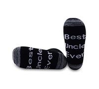 PYOUL 2 paia di calzini per zio, regalo per lo zio migliore zio di sempre, regalo per il fratello nuovo zio regalo di compleanno, Miglior zio mai nero, M