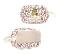 Pyoul - Astuccio da viaggio ispirato al gioco di parole a forma di rana, con cerniera, idea regalo per gli amanti della natura, Toad-ally Impressionante Mb Eu