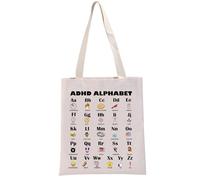 PYOUL - Borsa a secchiello divertente per ADHD e ADHD, regalo per ADHD, mamma, ADHD, regalo per autismo e ADHD, Adhd Alphabet Tote, medium