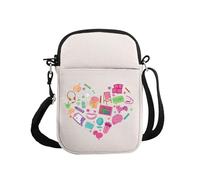 PYOUL Borsa a tracolla con linguaggio del linguaggio del discorso a forma di cuore borsa da viaggio per audiologo regalo per audiologi sanitari eroi regali, Cuore Discorso Cb