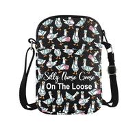 PYOUL Borsa a tracolla per infermiera con scritta "Apprezzamento" e scritta "Silly Nurse Goose On The Loose Crossbody Bag", regalo per infermiera RN, Infermiera Oca Cb Eu