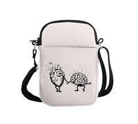 PYOUL Borsa a tracolla per la salute mentale con cuore e cervello carino borsa da viaggio psicologo borsa da viaggio per sensibilizzazione sulla salute mentale, Cuore Cervello Cb