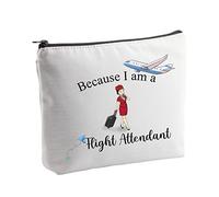 PYOUL Borsa cosmetica per assistente di volo, regalo per donne perché sono un assistente di volo, idea regalo per la scuola, aereo, regali per aviazione, Borsa assistente di volo