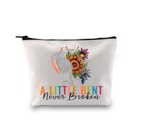 Pyoul, borsa per il trucco "A little bent never broken", regalo per la consapevolezza della scoliosi, borsa cosmetica da guerriero per la scoliosi, per fusione spinale, Borsa mai rotta