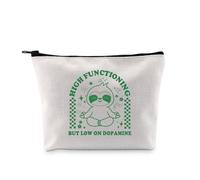 Pyoul, borsa per il trucco con ADHD per la salute mentale, ad alta funzionalità, ma a basso contenuto di dopamina, ADHD, bradipo, idea regalo per amanti del filato, Borsa ad alta funzionalità