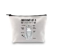 Pyoul, borsa per il trucco con gatto scozzese e divertente anatomia di un gatto scozzese, idea regalo per proprietari di gatti scozzesi, Scottish Fold Cat 2.0 B