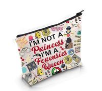 PYOUL Borsa per il trucco per amanti della scienza forense con scritta in inglese "I'm A Forensics Queen" (lingua italiana non garantita), Forensics Queen Bag