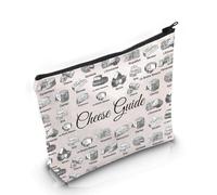 PYOUL Borsa per il trucco per gli amanti del formaggio, regalo per gli amanti del formaggio, borsa cosmetica per assaggiare il formaggio, regalo, Borsa Guida Formaggio