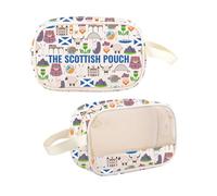 PYOUL Borsa per il trucco scozzese regalo per gli amanti della cultura scozzese borsa da viaggio borsa da toeletta scozzese turismo merch, Pochette scozzese Mb