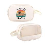 PYOUL Borsa per il trucco trasparente con mastino inglese, regalo per amanti dei cani, regalo delicato per amanti dei cani, regalo delicato per amanti dei cani, Mastino Mamma Mb