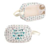 Pyoul, borsa per il trucco trasparente con scritta in inglese "My Flight Nurse Era", idea regalo da viaggio, per infermiere e voli, Volo Infermiera Era Mb