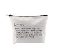 Pyoul, borsa per trucchi con scritta "You Saw The Tags", idea regalo per appassionati di scrittura creativa, Saw the Tags Bag