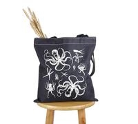 PYOUL Borsa tote a tema polpo regalo per gli amanti del polpo borsa a tema polipo borsa regalo per gli amanti degli animali dell'oceano, Borsa a tema polpo, medium