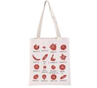 PYOUL Borsa tote per ematologia con globuli rossi, borsa per amanti della medicina, regalo per amanti della biologia, regalo per operatori sanitari, Globuli rossi T, medium