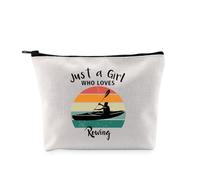 PYOUL Canottaggio Amanti Regalo Just A G-IRL Who Loves Canottaggio Trousse per Trucco Crew Rowing Crew Road Fila Team Regalo, Ama Borsa Vogatore, Ama la borsa vogatore