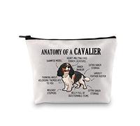 PYOUL Cavalier King Charles Spaniel Amante Regalo Anatomia di A Cavalier Borsa per il trucco Cavalier King Charles Spaniel Proprietario Borsa Cosmetica Regalo Cane Mamma, Borsa Cavalier 2.0