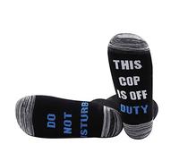 PYOUL Cop Gift polizia ufficiale calzini non disturbare questo poliziotto è off Duty calzini Cop Off Duty regalo Cop is Off Duty 1 paio M