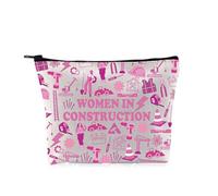 PYOUL Divertente Regalo di Costruzione Donne in Costruzione Makeup Bag Architettura Cosmetici Borsa Donna Potere Regalo, In borsa da costruzione