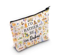 PYOUL Dubai Borsa da viaggio con scritta "Rather Be in Dubai, Welcome to Dubai, beauty case e souvenir, Be in Dubai Bag