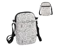 PYOUL Future Cardiologo Regalo Cardiaco Scarabocchi Crossbody Bag Cardiologia Borsa da Viaggio Cuore Medico Regalo, Cardiac Doodles Cb