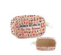 PYOUL Future Firefighter Gift Belong in The Fire Service Clear Makeup Bag Firewoman Travel Toiletry Bag Fire Rescue Merch, Vigili del fuoco Mb