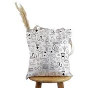 Pyoul Future Nurse Gift Medical Doodle Tote Bag Nurse Assistant Borsa per infermiere Stu-dent Sch-ool regalo, Borsa medica Doodle, medium