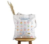 PYOUL Future Reading Teacher Gift The Reading Specialist Alphabet Tote Bag Scienza della Lettura Alfabetismo Allenatore Borsa Interventista Lettura Regalo, Lettura specialista alfabeto T, medium