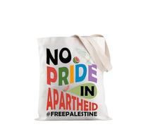PYOUL Gay Pride Tote Bag No Pride In Apartheid Free Palestina Shopping Bag Palestina Pride Regalo Palestinese Regalo Palestinese, Borsa Freepalestine Eu, medium