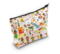 PYOUL Hawaii Family Vacation Gift Hawaii Icons Makeup Bag Hawaiian Cosmetic Bag Summer Pool Party Gift, Borsa Icone Hawaii