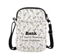 PYOUL Honking Goose Sling Bag Honk If You're Running From Problems Cross Body Bag Silly Goose Lovers Gift, Da Problemi Cb Eu