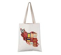 PYOUL Iran Pride Gift Persian Map Design Tote Bag Iranian Heritage Handbag Iran Merch, Borsa con mappa persiana