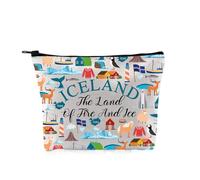 PYOUL Islanda Lover Gift The Land of Fire and Ice Makeup Bag Islanda Travel Cosmetic Bag Nordic Gift Islanda Visiting Gift, Di Fuoco e Ice Bag