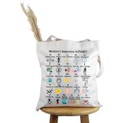 PYOUL Menieres Disease Support Gift Meniere's Disease Awareness Tote Bag giallo grigio nastro borsa regalo guerriero perdita dell'udito, Borsa Malattia di Meniere, medium