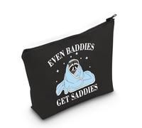 PYOUL Mental Health Matters Merch Funny Raccoon Meme Even Baddies Get Saddies Makeup Bag ADHD Regalo Terapeuta Regalo Procione Regalo, Even Baddies Bag Eu