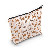 PYOUL Rough Collie Dog Lover Gift Who Loves Rough Collie Trousse Trucco Proprietario Collie Regalo Mamma, Borsa Rough Collies