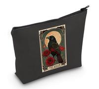 PYOUL The Raven Tarocchi Card Cosmetic Bag Witchy Gift Raven Lovers Gift Bird Lovers Gift Tarocco Card Lovers Gift, Borsa Corvo Eu