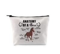 PYOUL Trousse cosmetica per amanti dei cavalli, anatomia del cavallo, trousse cosmetica, regalo per cowg-IRL, regalo per cavalli, mamma, anatomia del cavallo B, Anatomy of Horse B