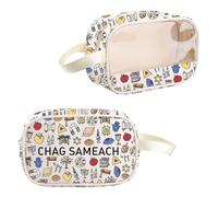 PYOUL - Trousse per il trucco trasparente, ispirata agli ebrei, idea regalo per le vacanze e i viaggi, Hanukkah, Chag Sameach Mb