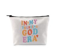 PYOUL Trusting God Gift My Trusting God Era Trousse Trucco Religioso Borsa Cosmetica Gesù Regalo Fede Regalo Regalo di Natale, Borsa Trusting God Era
