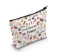 PYOUL Venice Lover Gift I'd Rather Be in Venice Makeup Bag Welcome to Italy Borsa Cosmetica Venice Merch, Borsa Be in Venice