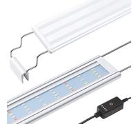 PYPABL Illuminazione LED per Acquario con Timer, Lampada per Piante Acquatiche a Spettro Completo, Classica Luce per Acquario con LED RGB, con Staffe Regolabili Stabili (60-80cm)