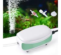 PYPABL Ossigenatore Per Acquario Mini, Aeratore Silenzioso Per Acquario, Pompa di Ossigeno Silenziosa Con Uscita Singola e Accessori Per Acquario da 1 Litro 40 Litri