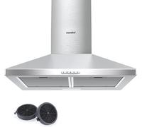 PYRA17SS-60 60 Cm Stainless Steel Cooker Hood with LED, Recirculation and Ductin
