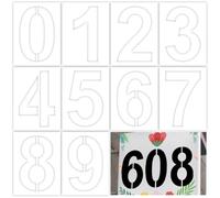 Pyralidsg 10 Pezzi Stencil Numeri, 30cm Stencil Lettere Grandi, Riutilizzabili Numeri Stencils in Plastica, per Decorazioni Fai da Te, Cassette Postali, Porte, Indirizzi