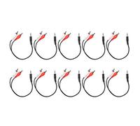 Pyralxwight 10 pezzi, cavo adattatore audio 2 in 1 da maschio 3,5 mm a doppio maschio, spina bidirezionale per amplificatore e subwoofer, connettori codificati per colore per splitter